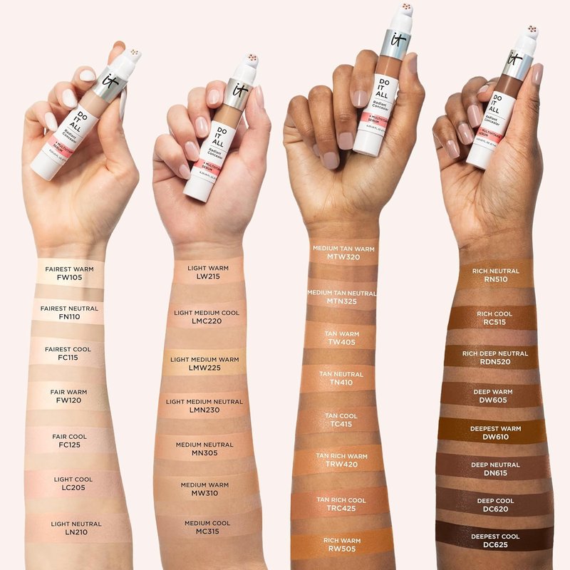 IT Cosmetics CC+ Cream SPF 50+ | Full Coverage Foundation & Radiant Concealer Set - Light Medium Warm