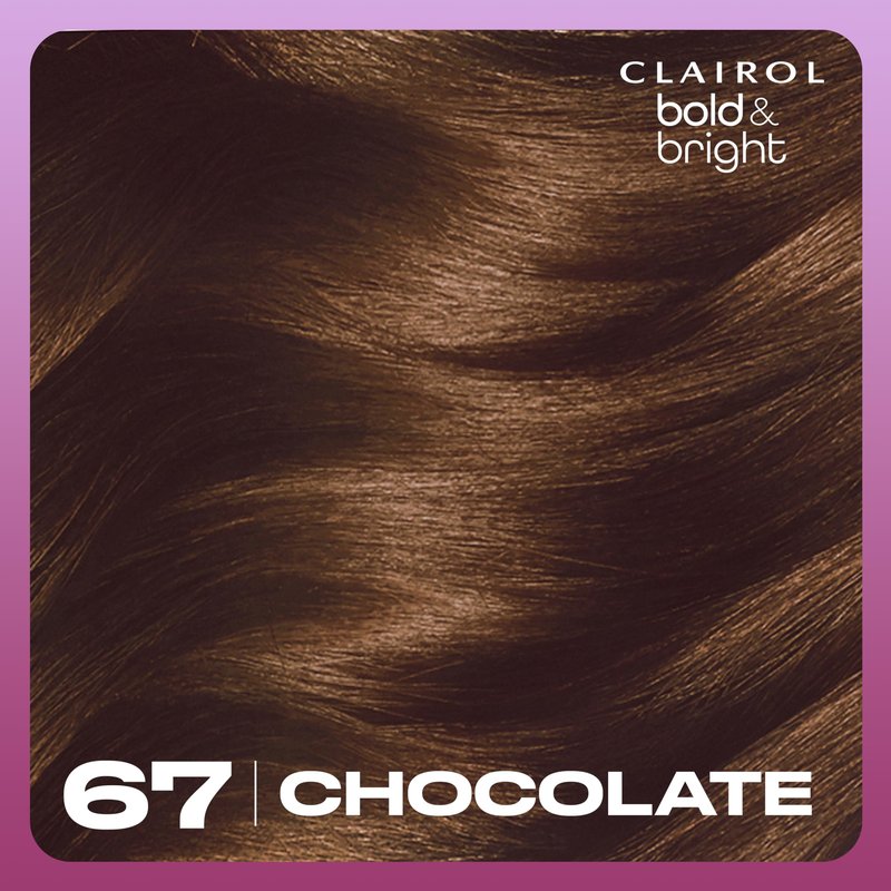 Clairol Bold & Bright Permanent Hair Dye, 67 Chocolate Hair Color | Intense Vibrancy + Moisturizing Shine | Includes Color Boost Glaze to Amplify Color Anytime | Pack of 1