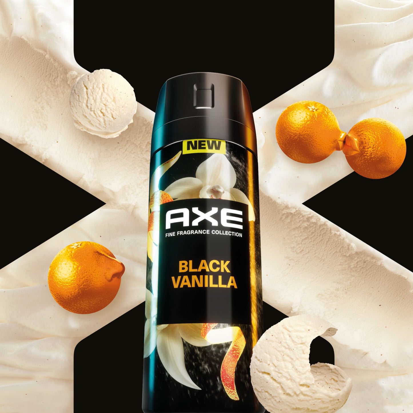 AXE Fine Fragrance Collection Premium Body Spray Black Vanilla with Orange + Sandalwood 3 Count with 72H Odor Protection Aluminum-Free 4 oz
