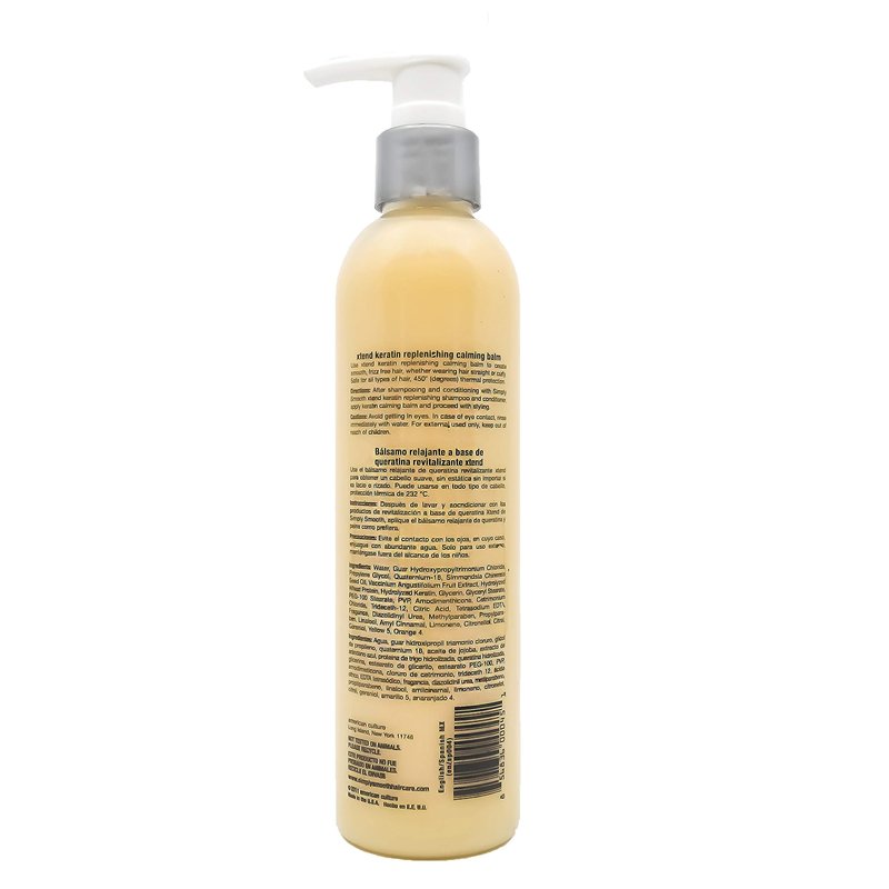 SIMPLY SMOOTH Xtend Keratin Replenishing Calming Balm Smoothing Or Curling Balm 1-Day Frizz Free Blowout Infused with Collagen To Repair Dry, Damaged, Unmanageable Hair 8.5 Oz.