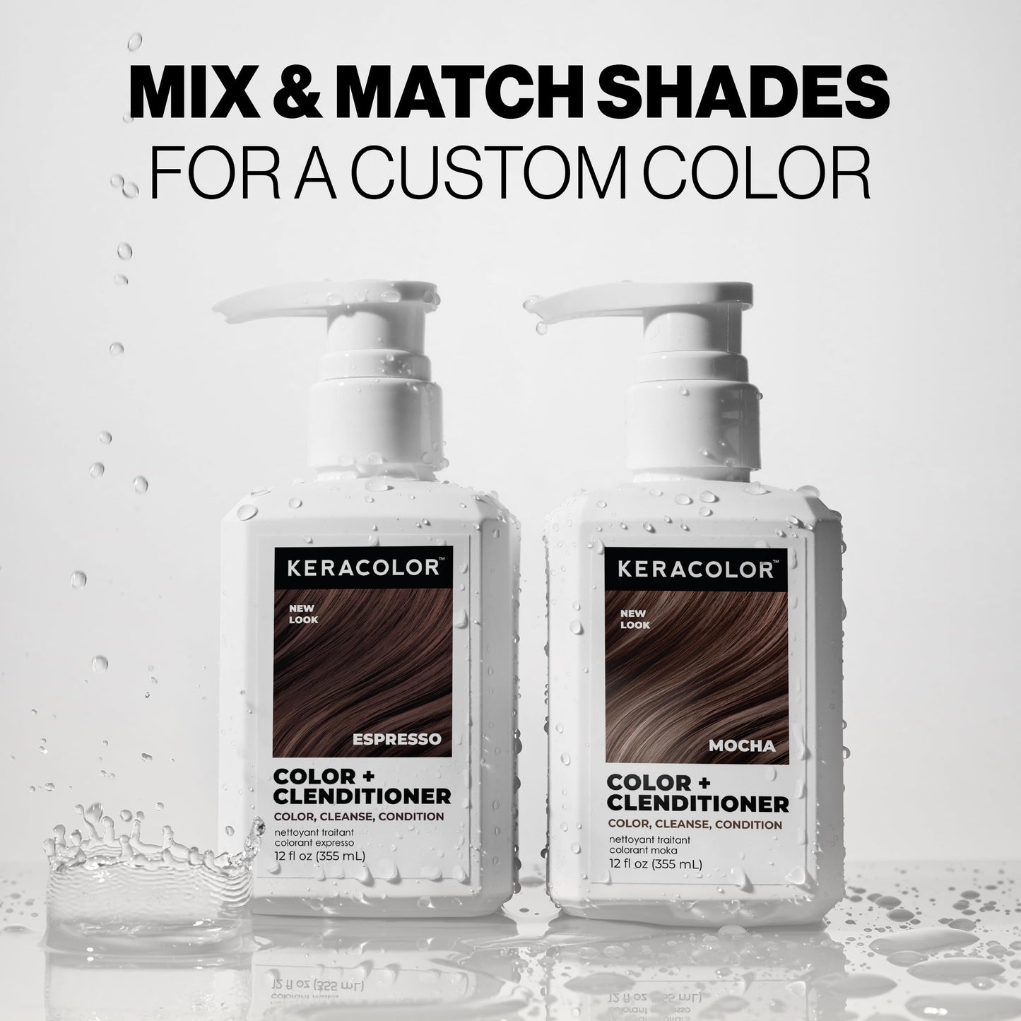 Keracolor Color + Clenditioner 3-in-1 Color-Depositing Conditioner, Gentle Cleansing Conditioner Infusing Semi-Permanent Hair Color, 9 Shades, 33.8 Fl Oz