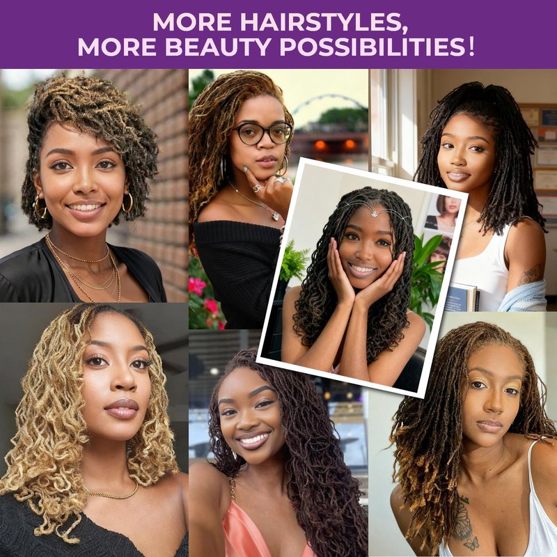 8-12 Inch Sister locks Human Hair Handmade Interlock Locs Curly Tips Sister Loc Real Human Hair Microlocs Extensions Permanent Dreadlock Extensions Natural Soft Looking (0.1cm,10 Inch-10 Strands)