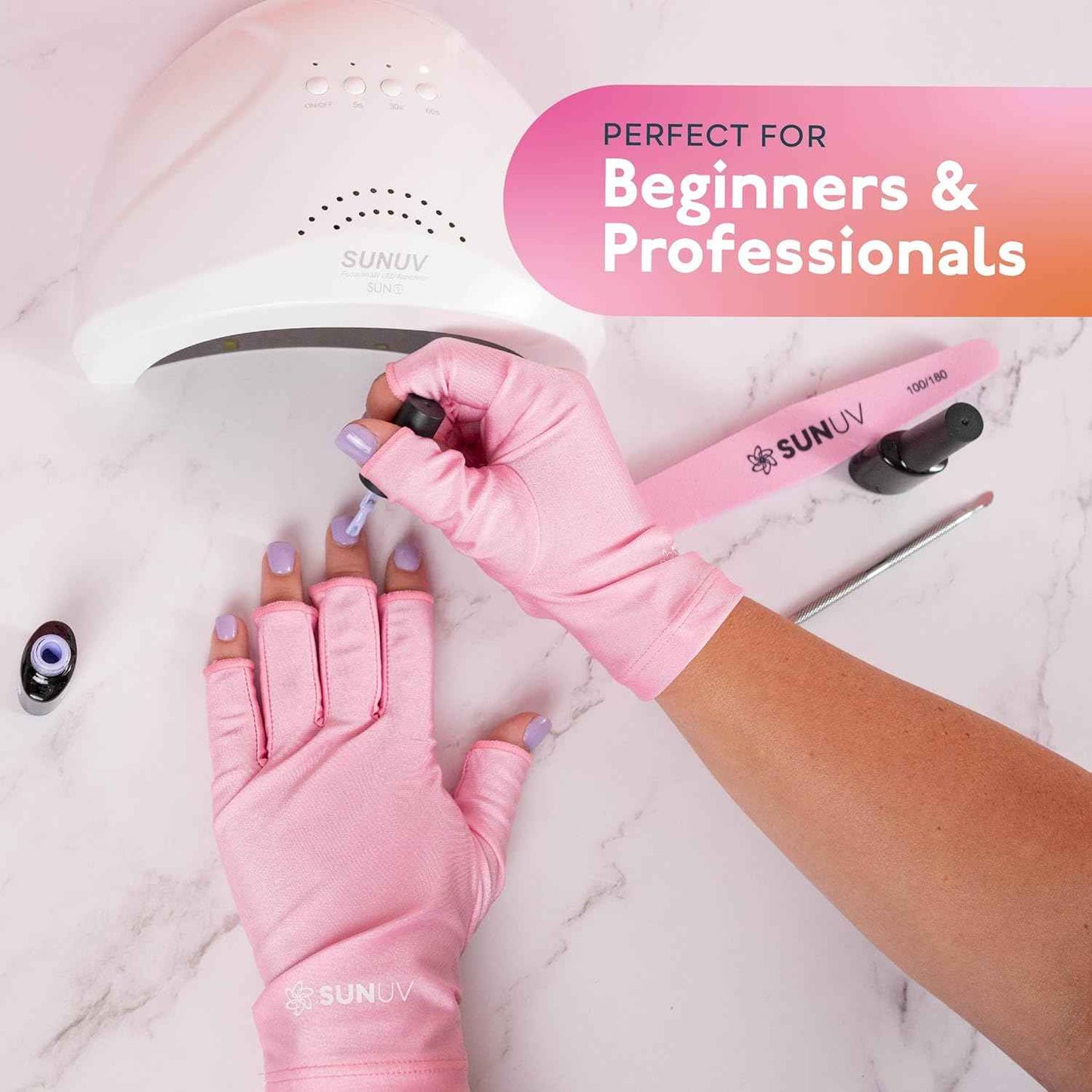 Quick-Drying SUNUV UV Nail Lamp with Adjustable Settings & UV Protection Gloves