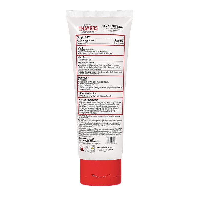 THAYERS Witch Hazel Blemish Cleanser, 4 Ounce