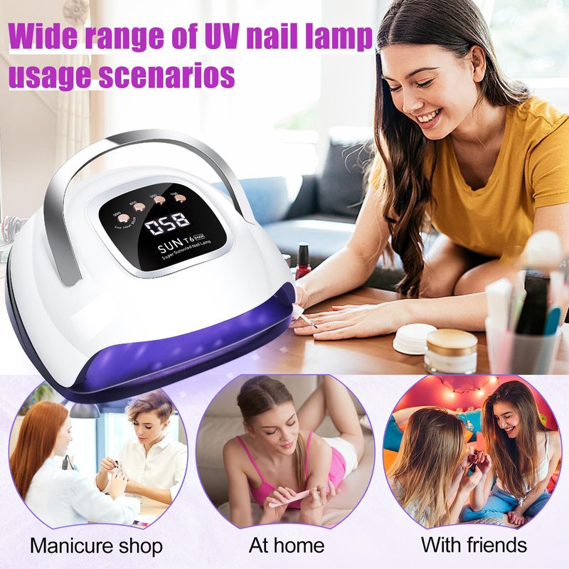 LKE UV Nail Lamp, 72W LED Nail Lamp Nail Dryer Light for Nails with 3 Timer Setting & LCD Touch Display Screen for Home and Salon Use (C-White) (3)