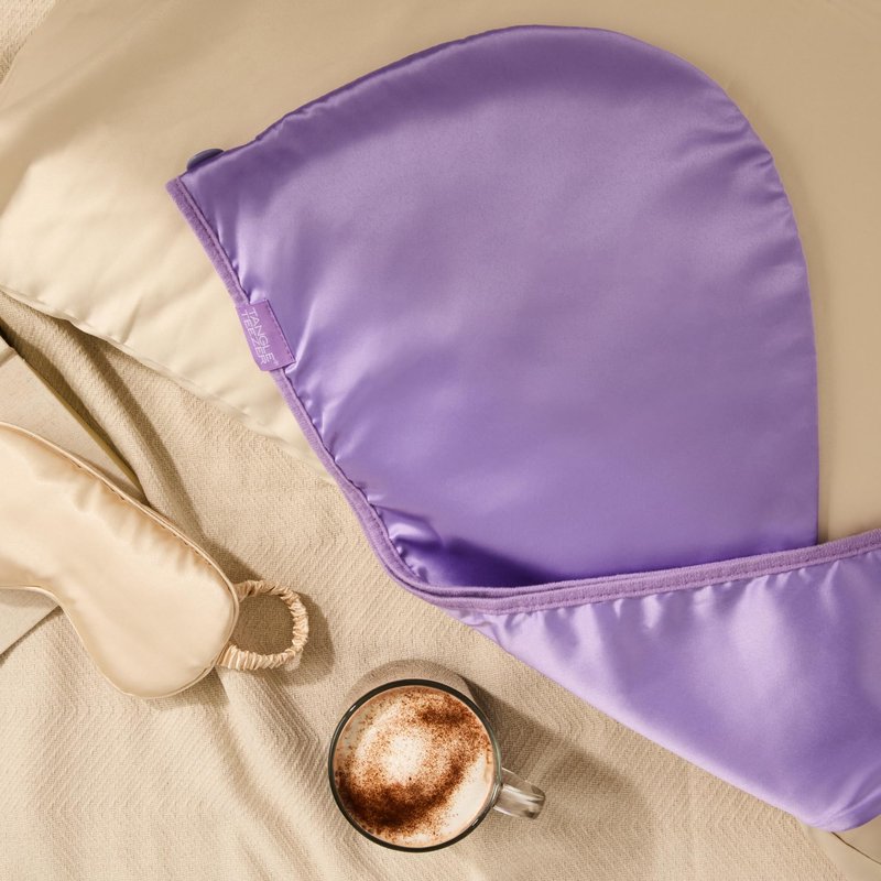 TANGLE TEEZER Double Sided Hair Towel Wrap with Smoothing Satin & Soft Cotton Jersey to Absorb Water & Minimize Frizz, for Curly Hair Types 2C-4C