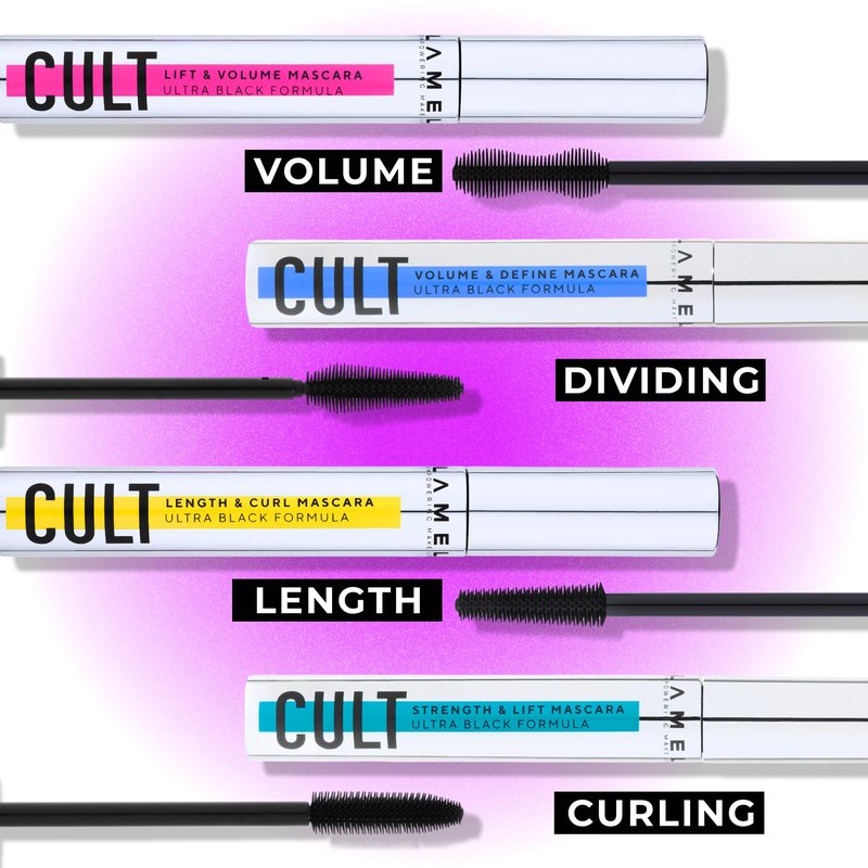 LAMEL Cult Volume & Define Mascara – Volumizing & Curling, Smudge-Proof, Flake-Free, Deep Black Pigment Mascara - 404