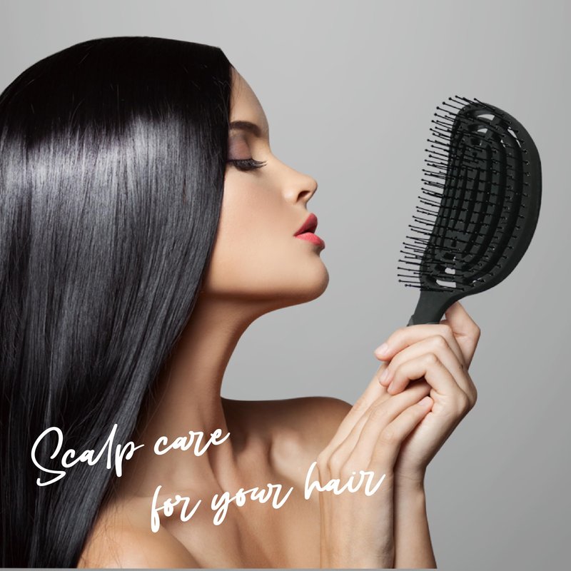 NuWay® DoubleC® Pro Professional Detangling Hair Brush – Patented Double Curve Scalp Care Brush for Gentle Detangling, Blow-Dry Styling & Wet or Dry Hair (Iron Black)