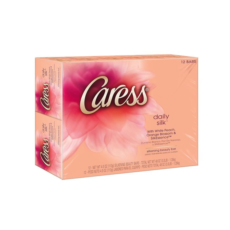 Caress Beauty Bar - Daily Silk Moisturizing Soap | 4 oz, 12 Bars (Pack of 2)