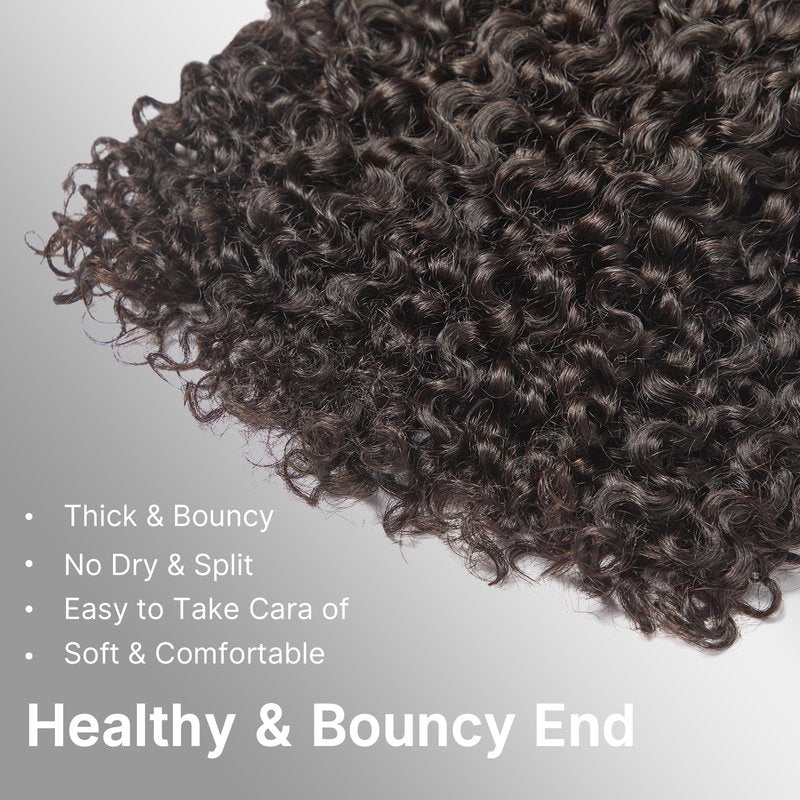 ASHINE Hair Bundles Messy Burmese Curly 3 Bundles Tight Curly Burmese Human Hair 14 Inch, Minimal Shedding Quick Weave Natural Black