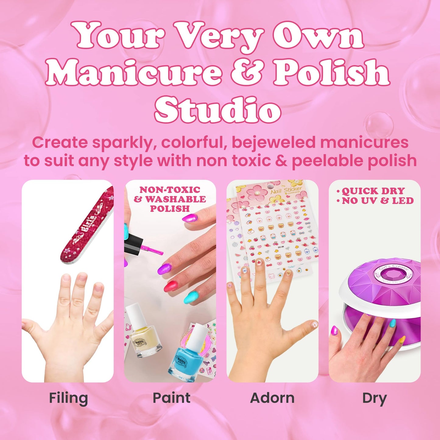 Kids Spa Day Kit for Girls, 42+ Piece Spa Toys with Waterfall Foot Spa, Nail Spa Kit, Pedicure and Manicure Accessories, Perfect Spa Kit for Girls Ages 6 7 8 9 10 11 12, Fun Birthday Gift