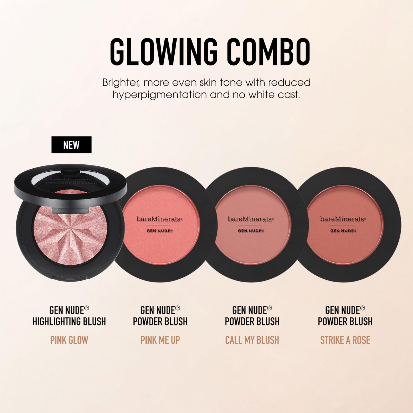 bareMinerals Gen Nude Powder Blush, Pink Me Up, 0.21 oz