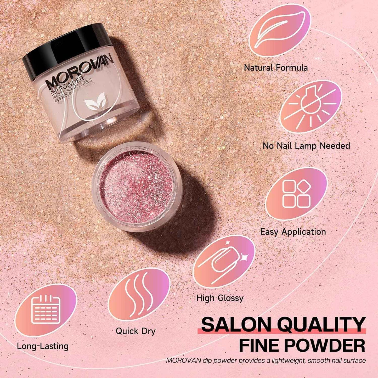 27PCS Morovan Dip Powder Nail Kit - 20 Color Starter Set with Liquid for DIY Nail Art