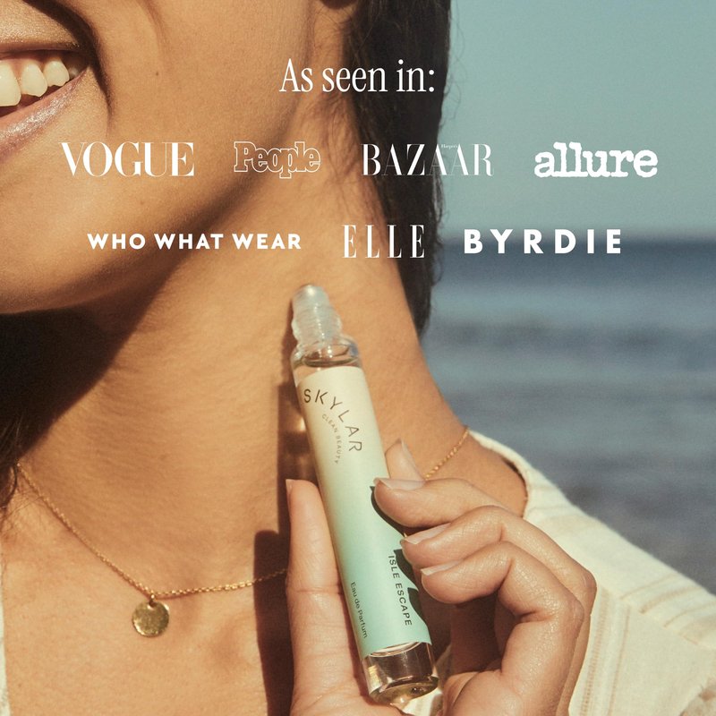 Skylar Isle Escape Travel Spray for Women - Mini Fresh Beach Perfume, Bergamot, Cardamom & Sandalwood Notes - Hypoallergenic, Vegan, Clean Fragrance for Sensitive Skin - 10mL / 0.33 Fl oz