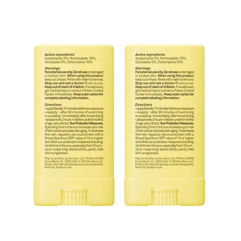 Sun Bum Kids SPF 50 Clear Sunscreen Face Stick | Wet or Dry Application | Hawaii 104 Act Compliant (Octinoxate & Oxybenzone Free) Broad Spectrum UVA/UVB Sunscreen | 0.53 oz (Pack of 2)