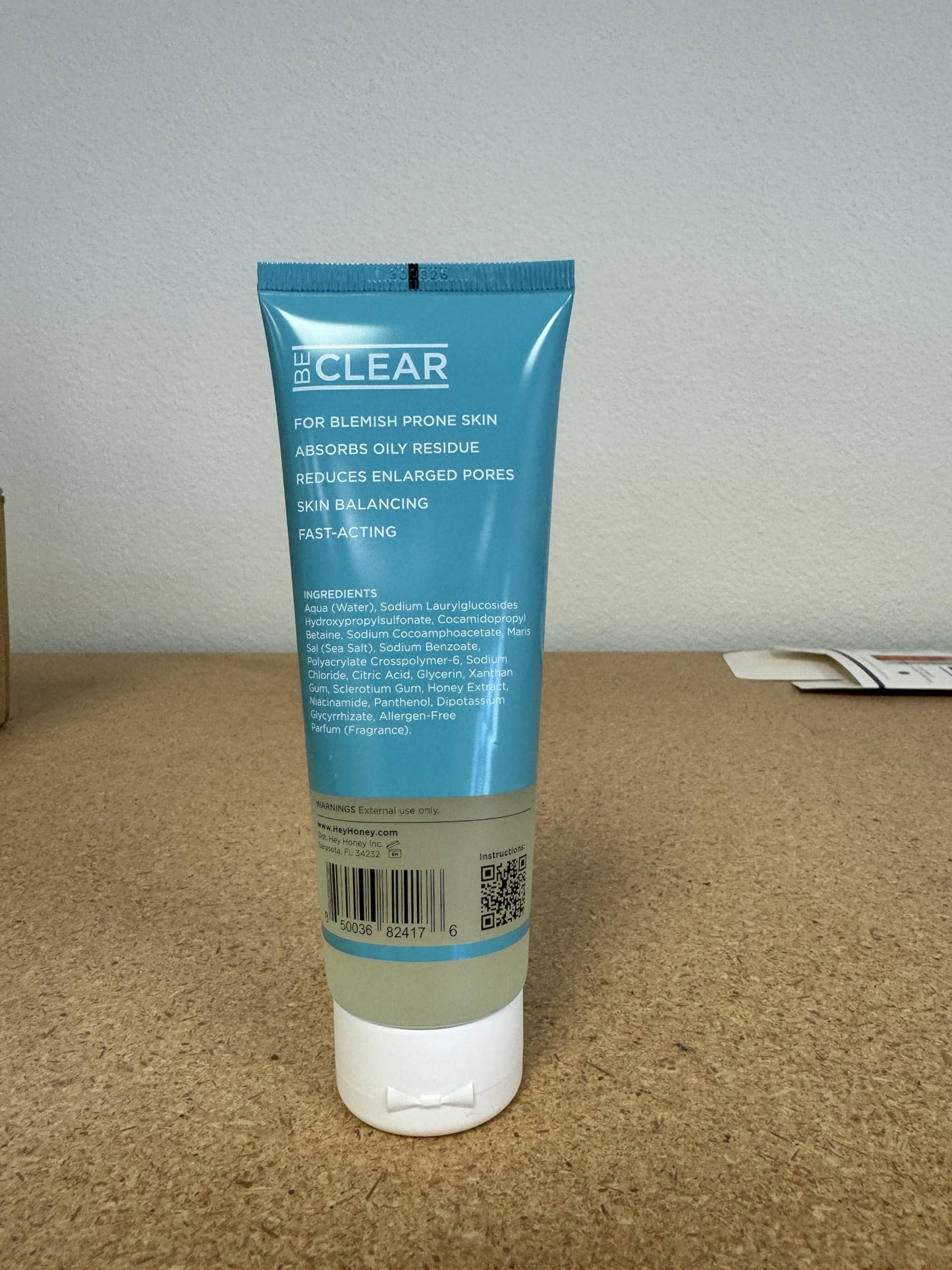 Hey Honey Skincare Be Clear Acne Routine | Daily Active Cleansing Face Wash | Youth & Young Adults, Blemishes Prone | Propolis & Gentle Exfoliating Acids | Fast & Long Lasting Oil Control | 5 fl oz