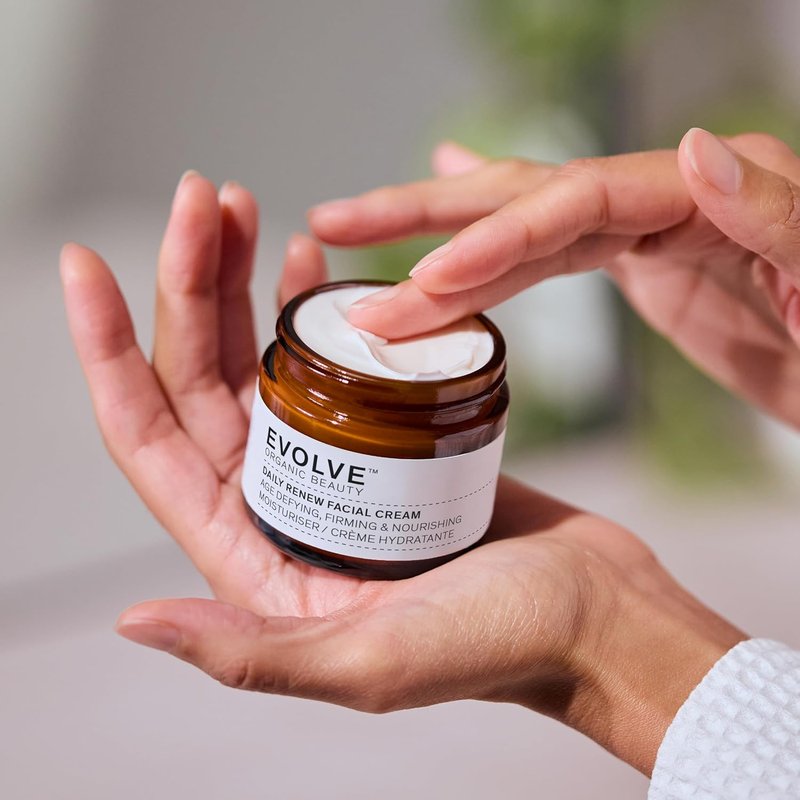 Evolve Organic Beauty Daily Renew Facial Cream - Vegan, Small-Batch Skincare | 1 oz (30 mL)