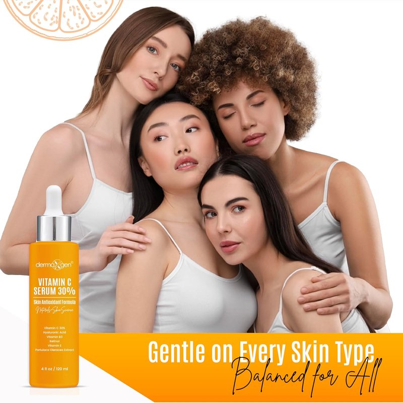 Vitamin C Serum - Anti-Aging Formula with Pure Retinol & Hyaluronic Acid | 4 Fl Oz