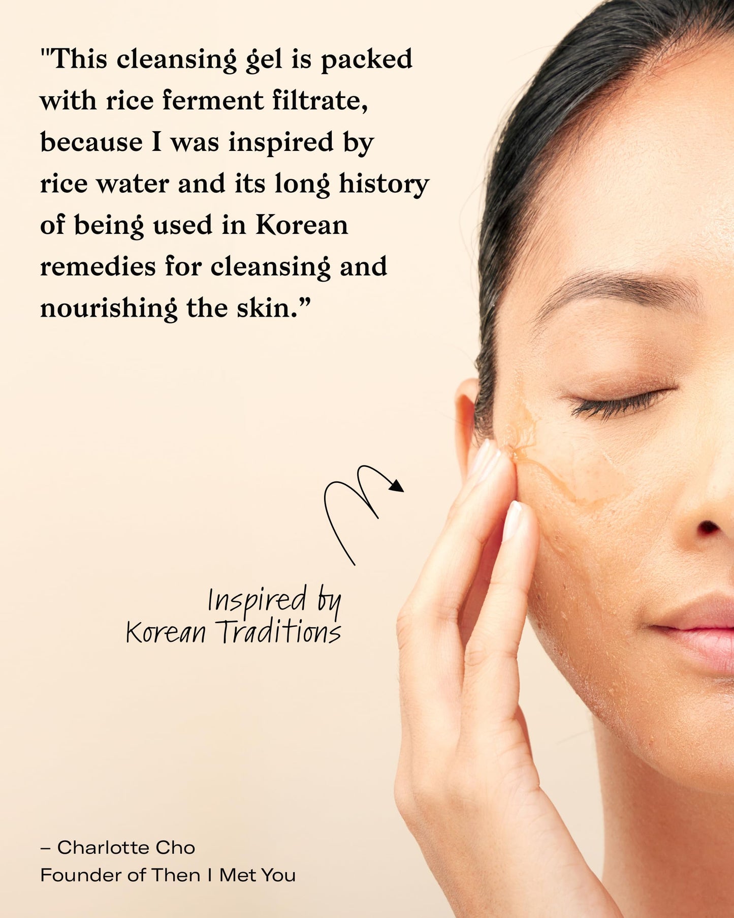 Then I Met You Soothing Tea Cleansing Gel, Vegan-Cruelty-Free Korean Skincare Cleanser with Fermented Rice, Centella, Hydrating Licorice, Glycerin, Exfoliator for Clear Skin Makeup Removal, 3.38 oz