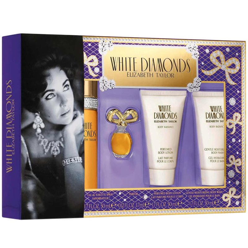 Elizabeth Taylor White Diamonds Perfume for Women Gift Set 4 Piece