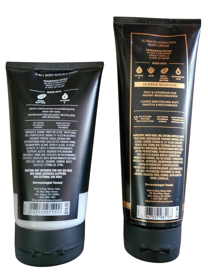 Bath & Body Works Men's Noir Ultimate Hydration Body Cream and Body Scrub