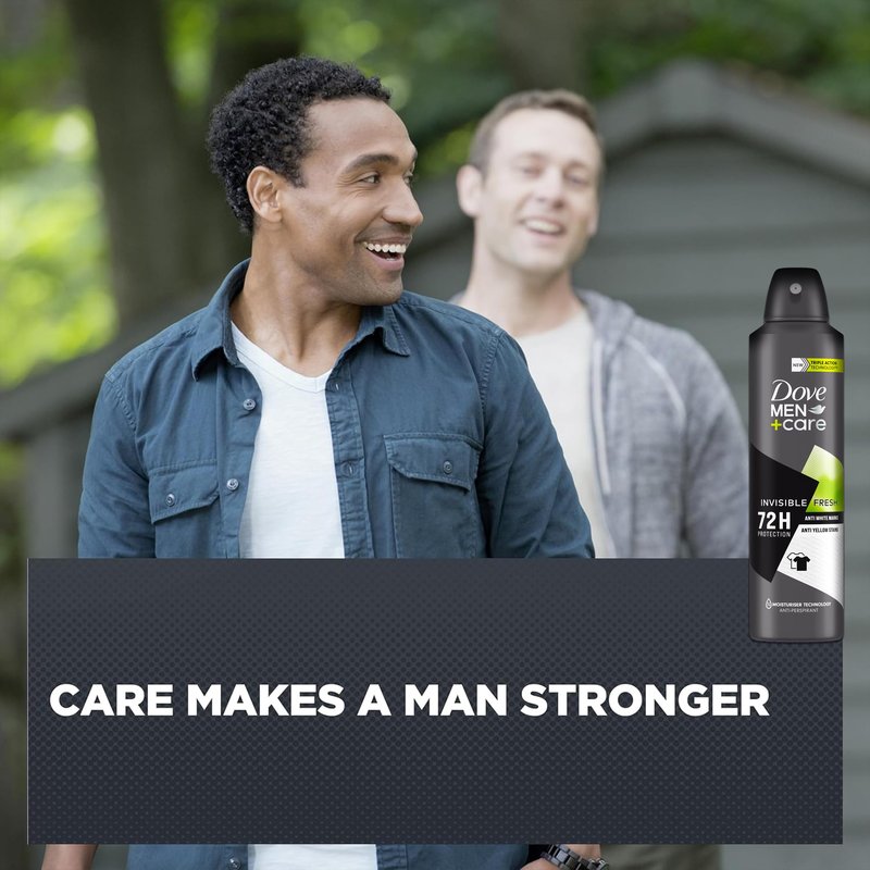 Dove Men+Care Antiperspirant Deodorant Invisible Fresh, 6 Pack, Long Lasting 72 Hour Odor Protection, No White Marks or Yellow Stains, Soothes & Moisturises Skin, 5 oz. Each