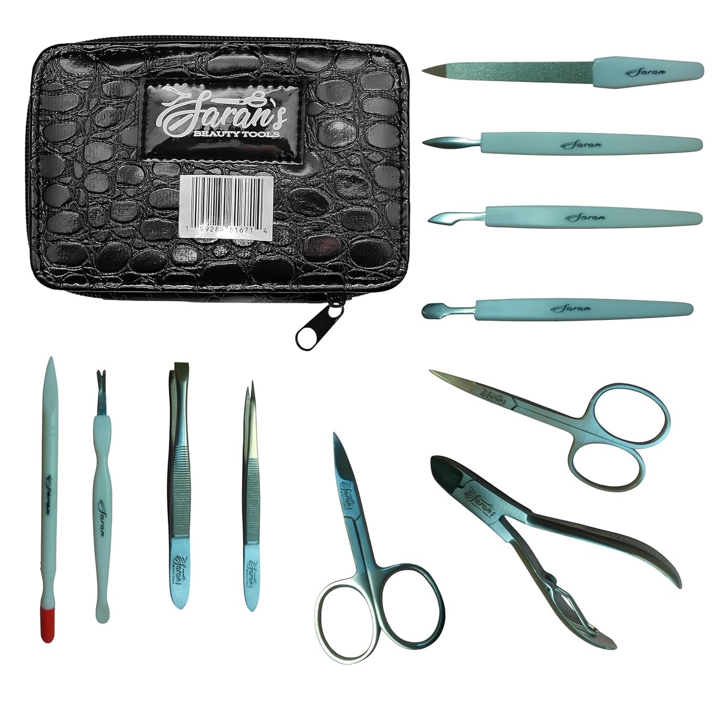 11-Piece Stainless Steel Manicure & Pedicure Tool Kit - German Quality Grooming Set for Men & Women