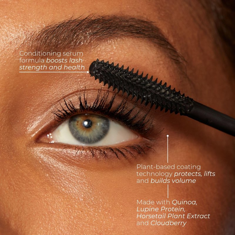 Fitglow Beauty Lash Care Mascara | 2-in-1 Vegan Volumizing Lengthening & Conditioning Eyelash Mascara | Natural Lash Strengthening Serum | Reduces Shedding & Breakage | Plant-Powered Phyto Superfoods