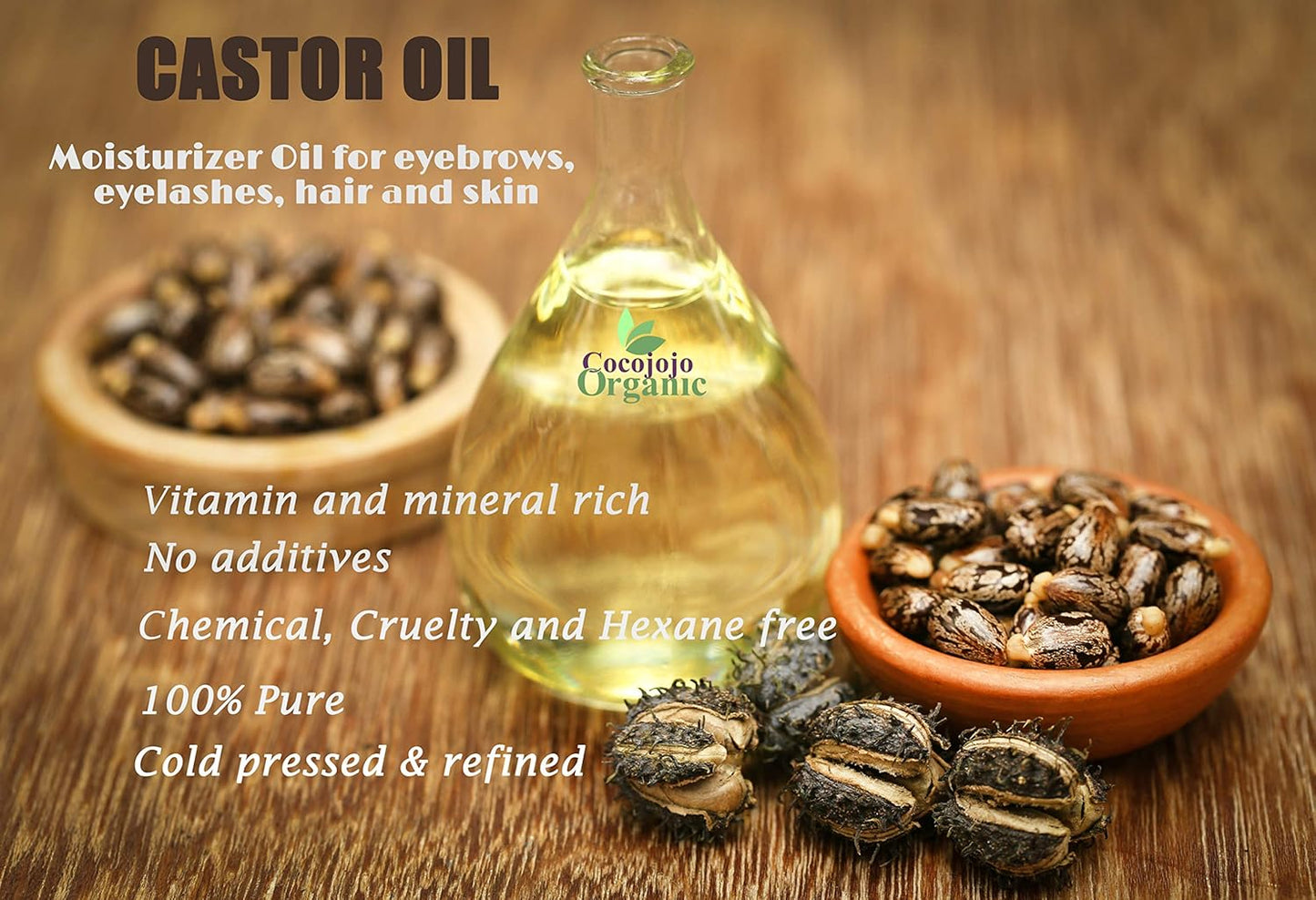 Castor Oil - Cold Pressed Unrefined Hexane-Free Moisturizer for Hair, Skin & Nails | 32 Oz