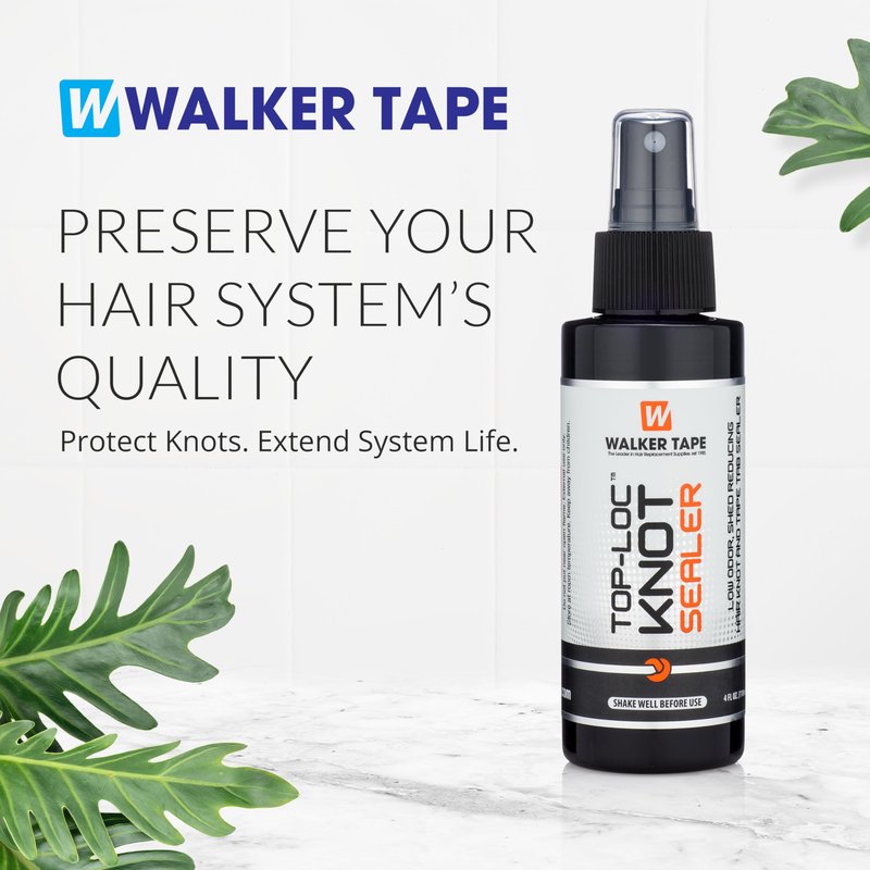 Walker Tape Top-Loc Knot Sealer Spray 4 fl oz, Mesh System Protector for Delicate Knots, Reduces Shedding and Extends Hairpiece Life, Professional Treatment for Lace Wigs Human Hair and Toupee Bases
