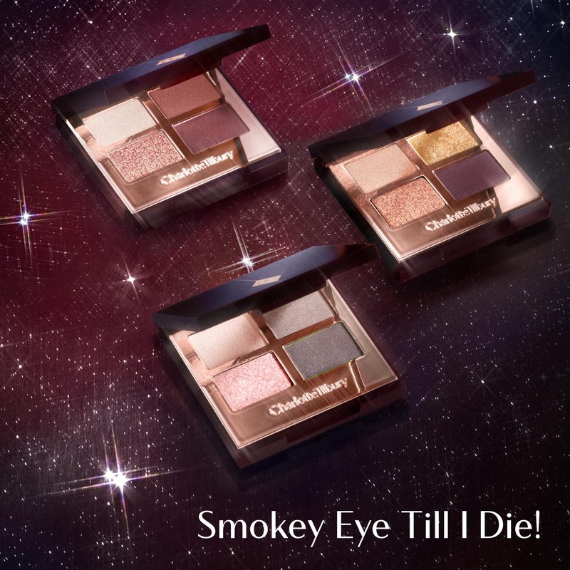 Charlotte Tilbury Luxury Palette Eyeshadow - Shimmer, Metallic & Satin Matte Eyeshadow Quad with a Rich Powder Formula - Includes 4 Complementary Shades - Pillow Talk