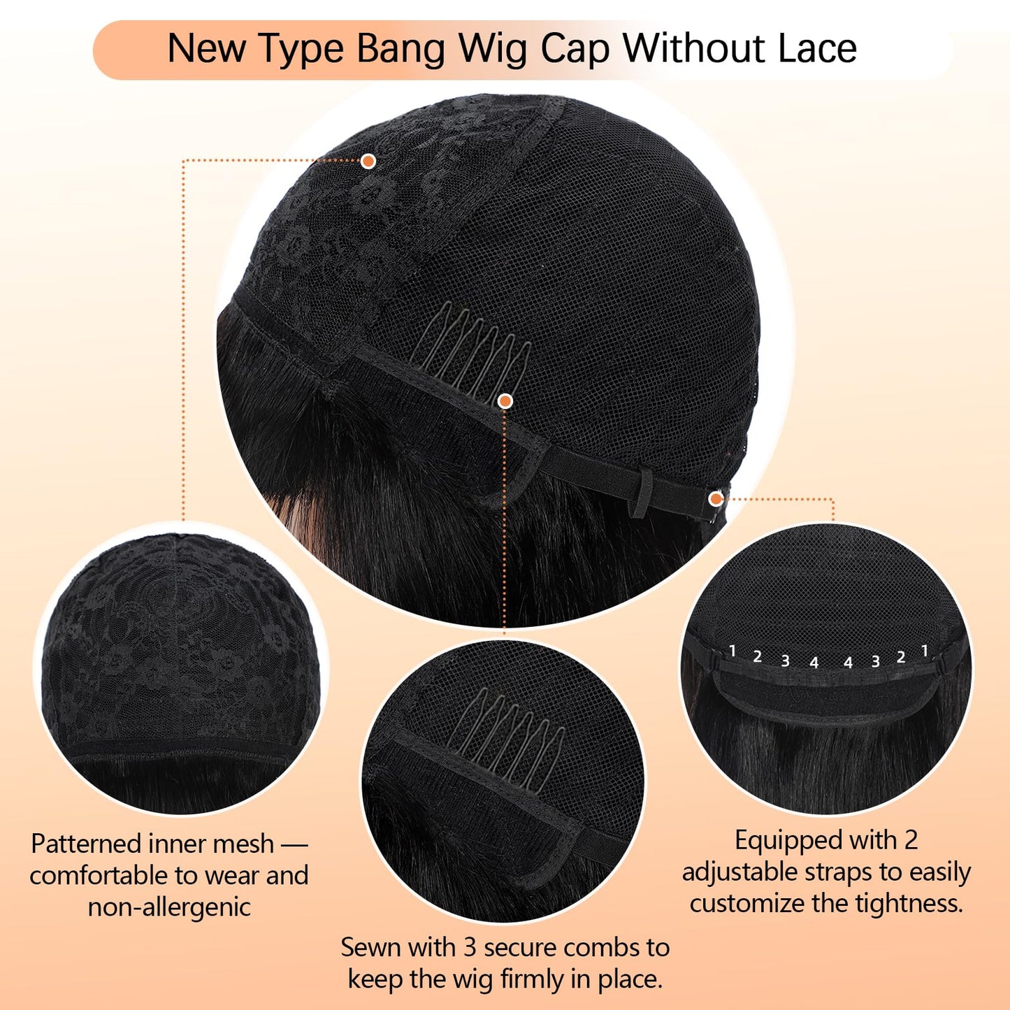 Xinjiju Black Bob Wigs Human Hair Short Wig with Bangs Straight Wigs Human Hair Glueless Wear and Go 150% Density Wigs for Women Daily Use 10Inch