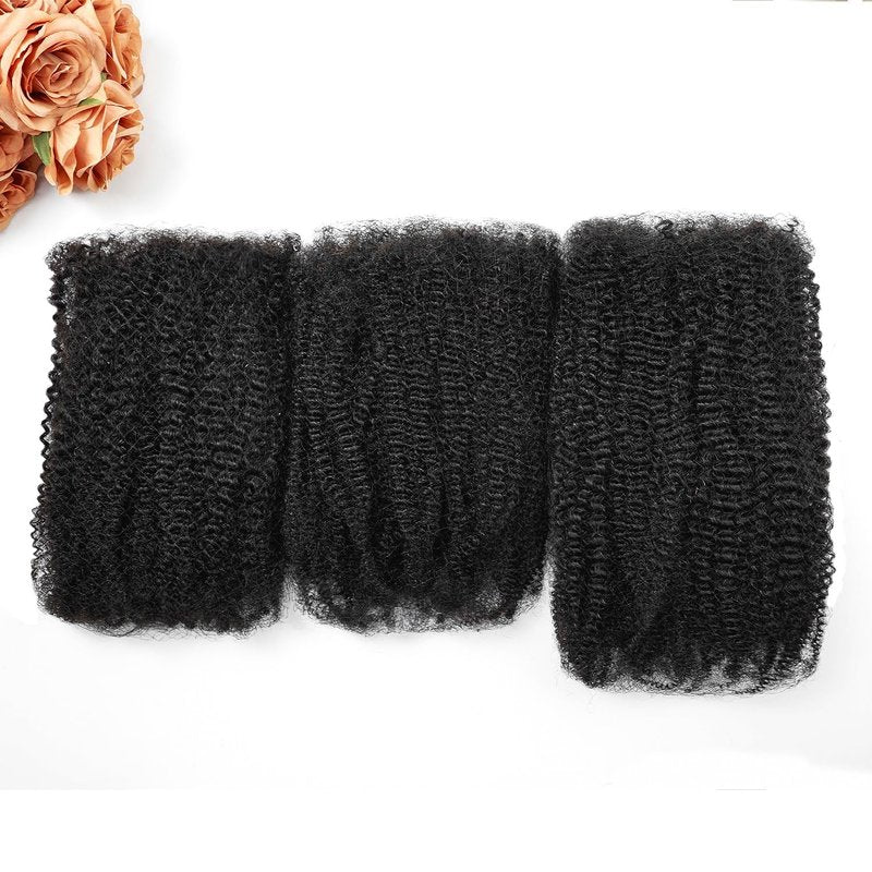 Afro Kinky Curly Human Hair Bulk – 100% Real Human Hair for Loc Extensions, Braiding, Mini Twists, Crochet & Loc Repair (16 inch, I pack (50g)