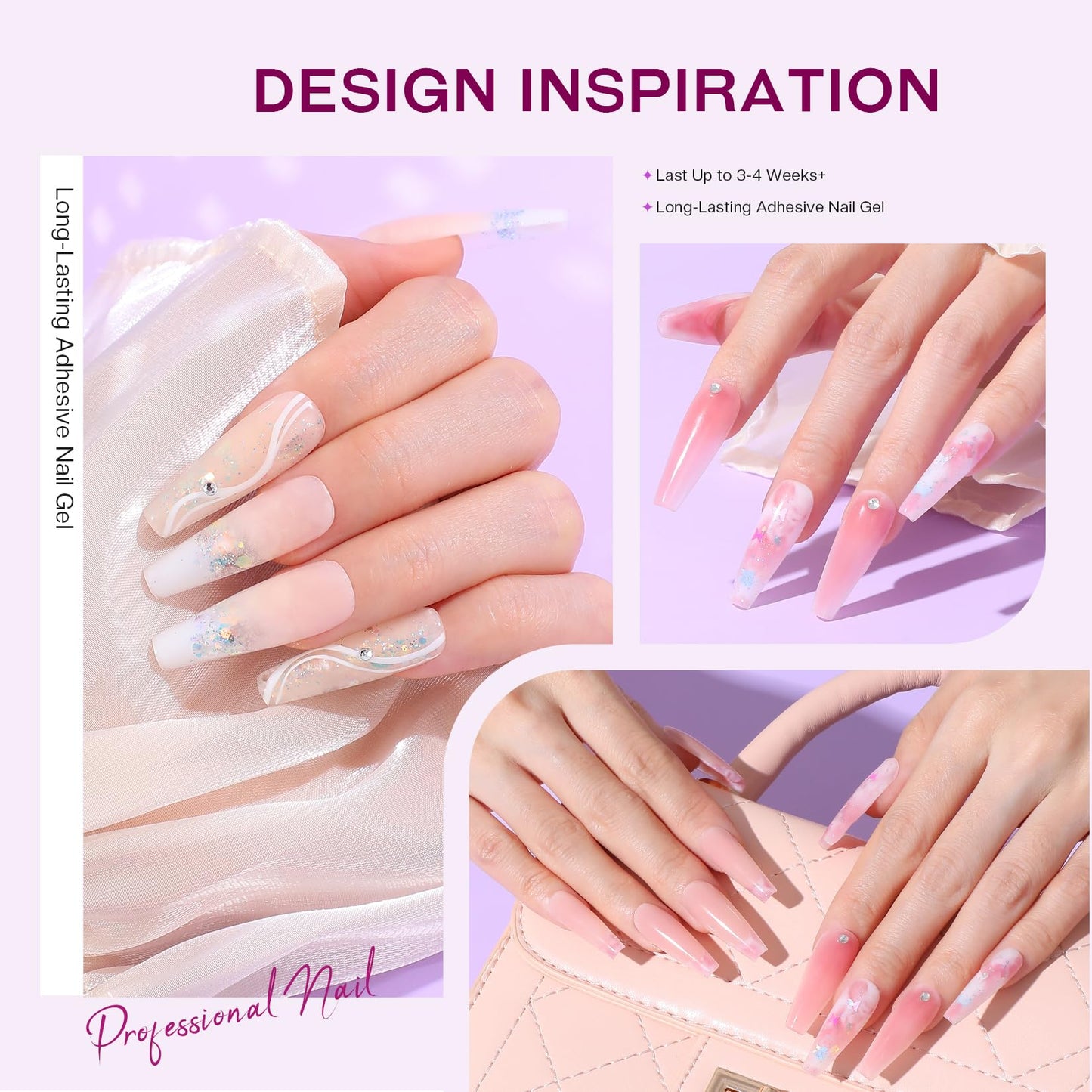 Poly Gel Nail Starter Kit: Nail Drill with 14PC Extended Gel for DIY Art at Home - Salon Quality Home Nail Art Kit Sliding Solution 48W Power U V Lamp Nail Art Designs