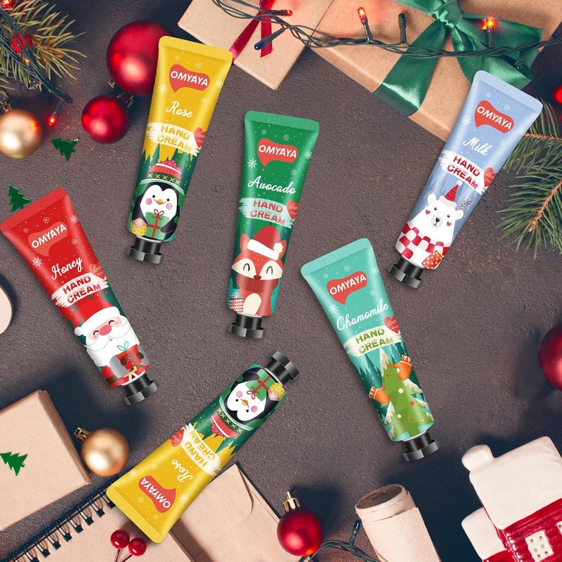 Christmas Hand Cream Gift Set - 70 Pack Mini Lotion for Dry Hands | Perfect Stocking Stuffers for Women & Coworkers