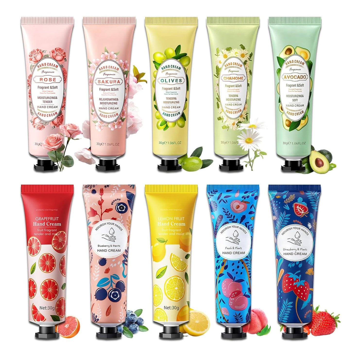 30PCS Hand Cream Gift Set - Moisturizing Travel Size Lotion for Dry Skin, Non-Greasy Hydrating Moisturizer for Women