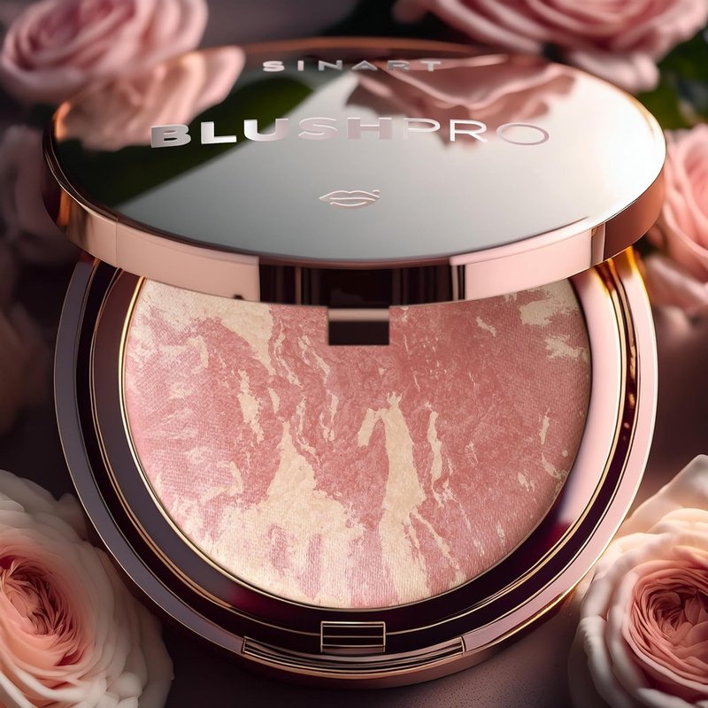 Brighten Lighting Marbleized Blush - Lightweight Shimmery Satin Face Makeup | Cruelty-Free, Shape & Contour