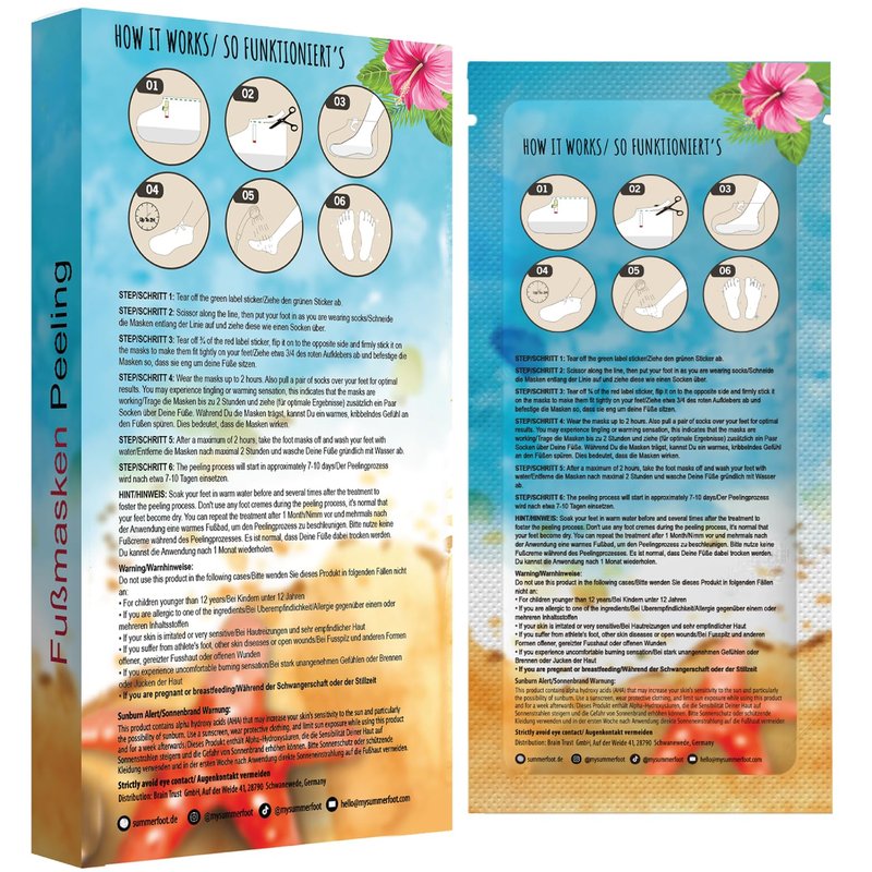 Summer Foot Peeling Mask That Removes Dead Skin - Dermatologically Tested Callus Remover for Dry Cracked Feet - Exfoliating Foot Peel Mask for Baby Soft Feet - Cucumber & Urea Extracts