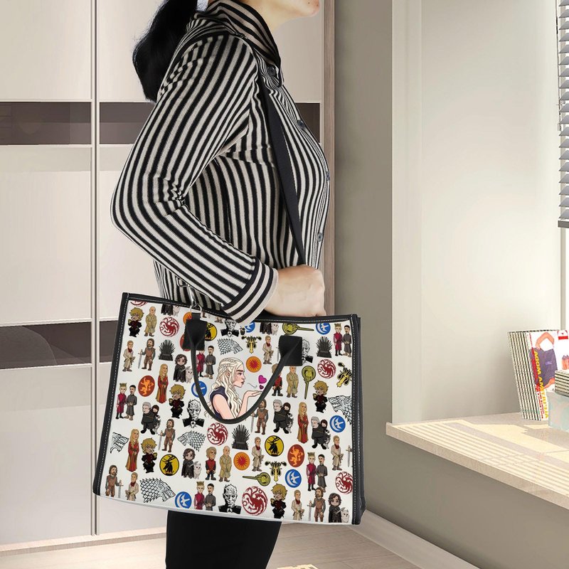 BWWKTOP Daenerys Makeup Bag Daenerys fans Gifts Eddard Zipper Pouch Bag Stark and Targaryen gift House Stark Merch (Game BG)
