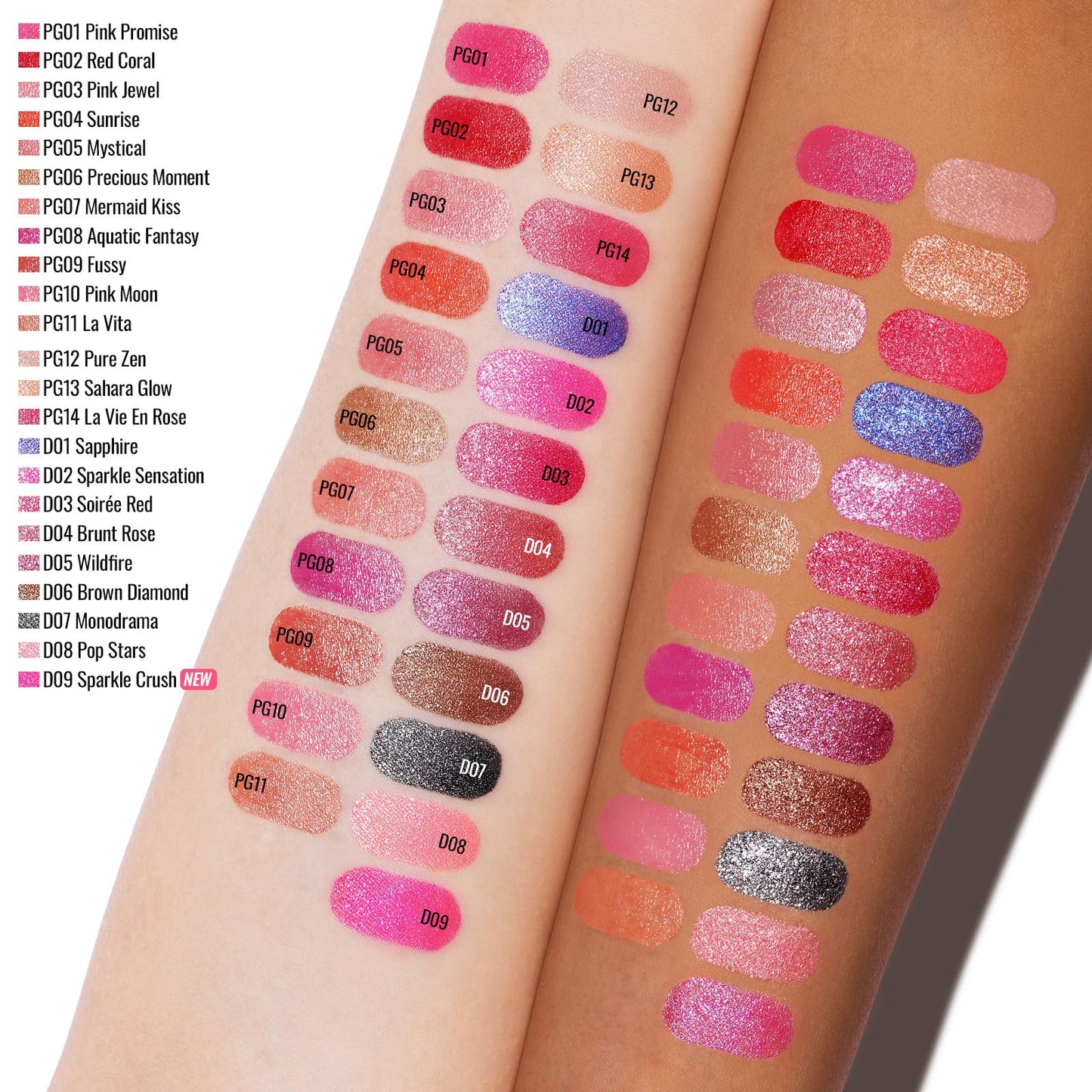 Oulac Pink Shimmer Lipstick for Women, Infinity High Shine Finish, Hydrating Lip Color Infused with Damask Rose Oil for All-Day Comfort, Gluten-Free Vegan Beauty, D02 Sparkle Sensation