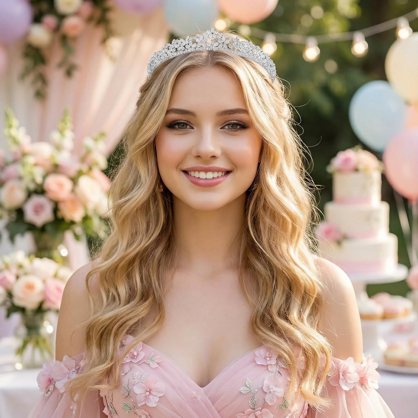 Sparkly Small Zircon Wedding Crowns and Tiaras for Women Cubic Zirconia Quinceanera Crown Sweet 16 Tiara Little Silver Gold Headband Crystal Headpieces Coronas Para 15 Anos Quinceaneras 2023 (Silver