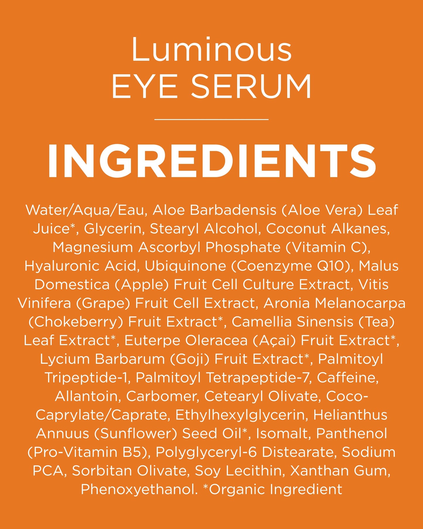 Andalou Naturals Luminous Eye Serum - Illuminating Under Eye Moisturizer for Dark Circles and Puffiness - With Vitamin C & Caffeine for a Rejuvenated, Youthful Appearance - 0.6 Oz