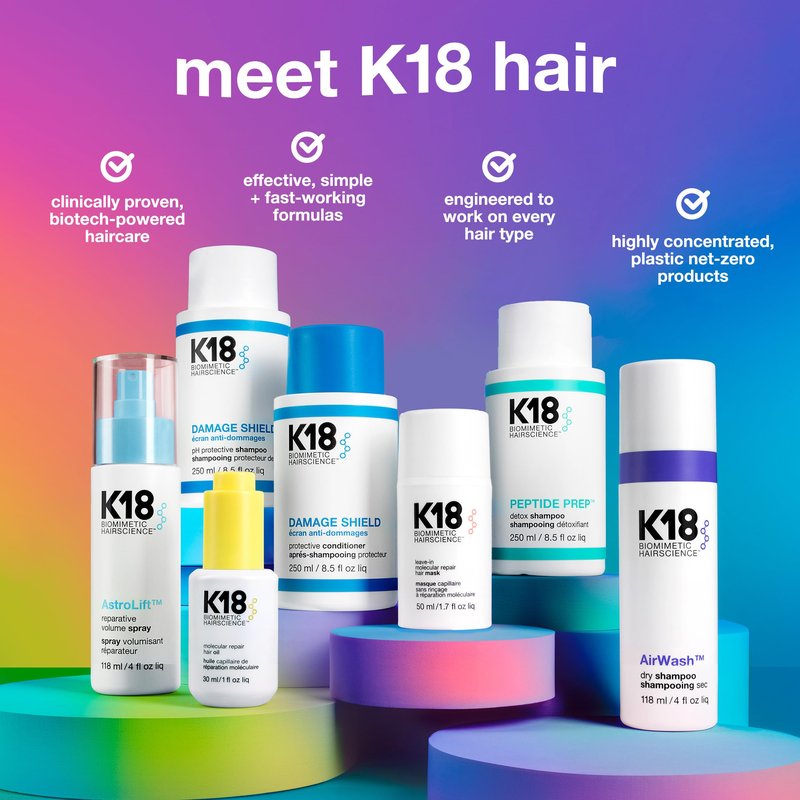 K18 Peptide Prep™ Detox Shampoo - Color Safe Clarifying Shampoo for Build Up Removal - Gently Removes Dirt, Oil + Metals from Hard Water with Activated Charcoal + Salicylic Acid (8.5 Fl oz)