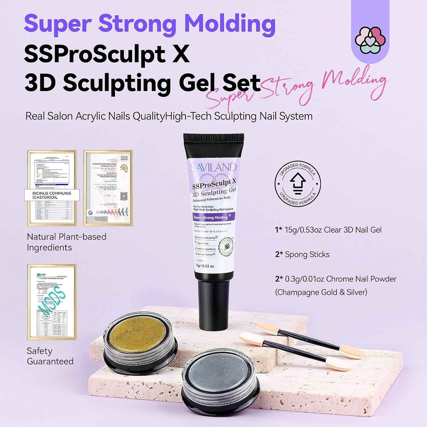 3D Gel Nail Kit with Practice Hand – Professional Acrylic Nail Art Set for Sculpting & Decoration