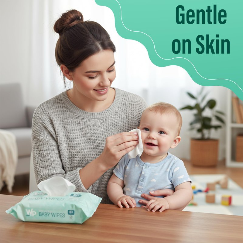 WIPESPLUS Baby Wipes, Hypoallergenic Ultra Soft Wipes for Sensitive Skin, Unscented, Alcohol Free, 12 Packs of 80 Wipes