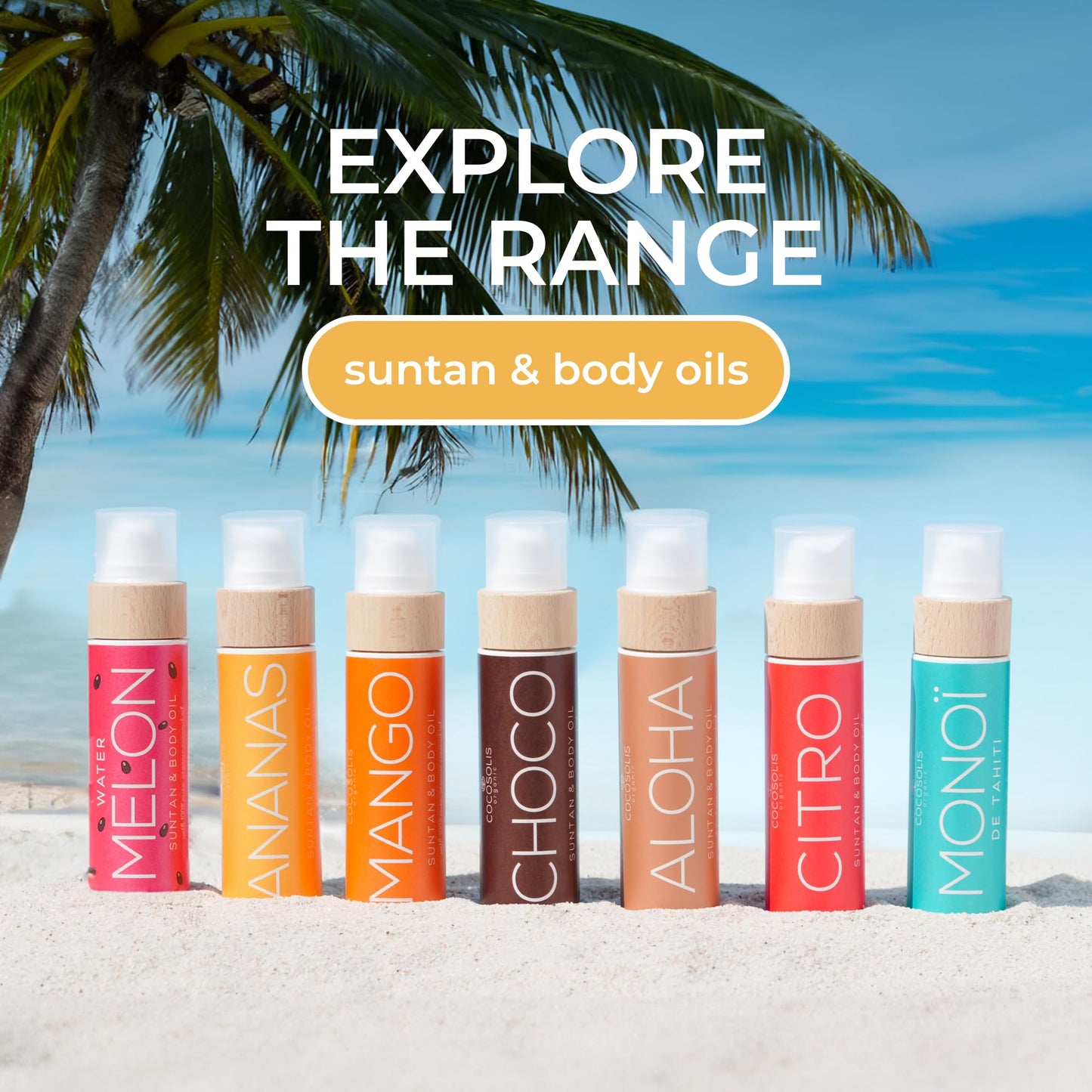 COCOSOLIS ALOHA Sun Tan & Body Oil | Organic Tanning Bed Lotion | Get Healthy Deep Chocolate Tan | Tanning Accelerator with 5 Precious Oils to Make Your Skin Glowing & Revitalized (110 ml)