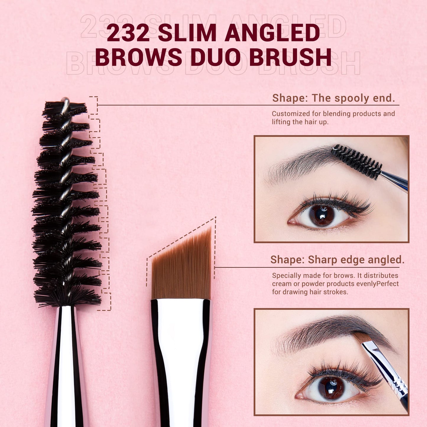 Jessup Professional Makeup Brushes: Eyeliner T324, Lip T325, Eyebrow T326 Brush Set