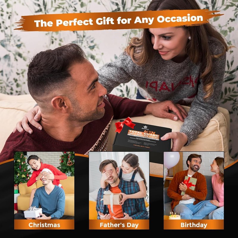 Gift for Men Skincare Men's Skin Care Facial Kit Complete Routine Kit with Niacinamide & Ceramides - Face Cleanser, Scrub, Toner, Serum, Moisturizer Cream, Lip Balm - Christmas, Valentine's Day Gifts