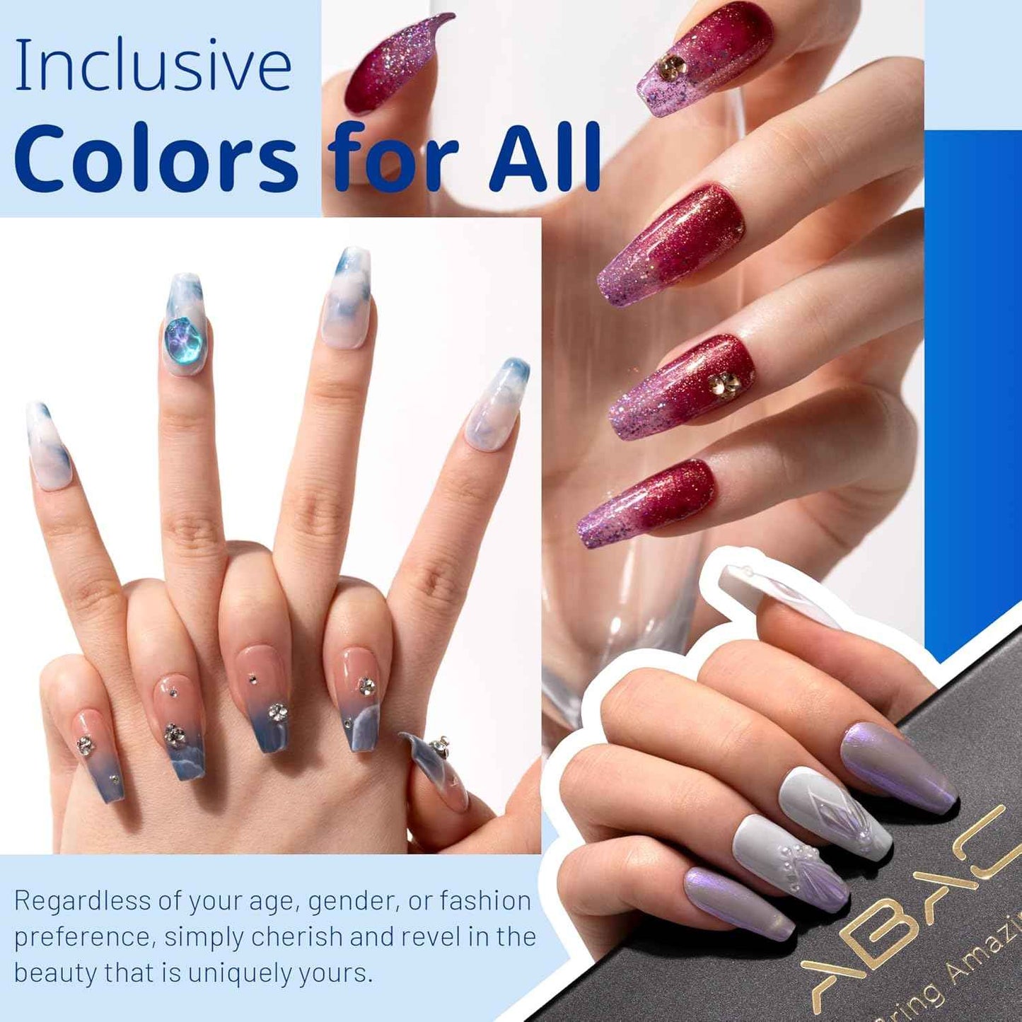 24 Color Gel Nail Polish Set with Pro Brush & 3 Acrylic Nail Art Cleaners
