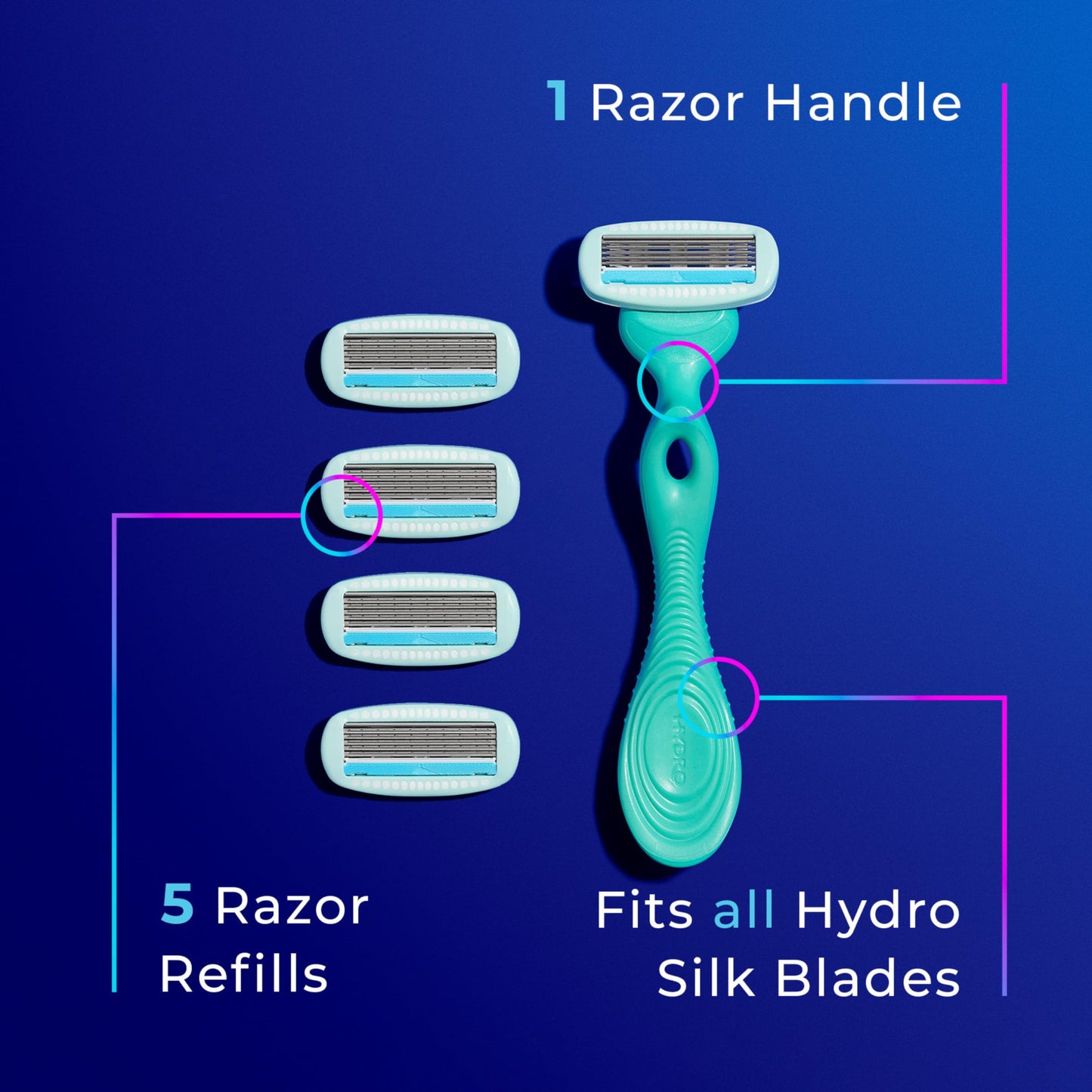 Schick Hydro Silk Trimstyle Bikini Razors with Trimmer |5 Blade for Women, Hair Removal | 1 Handle & 3 Razor Blade Refills & Sensitive Skin Razor for Women With 5 Moisturizing Razor Blade Refills